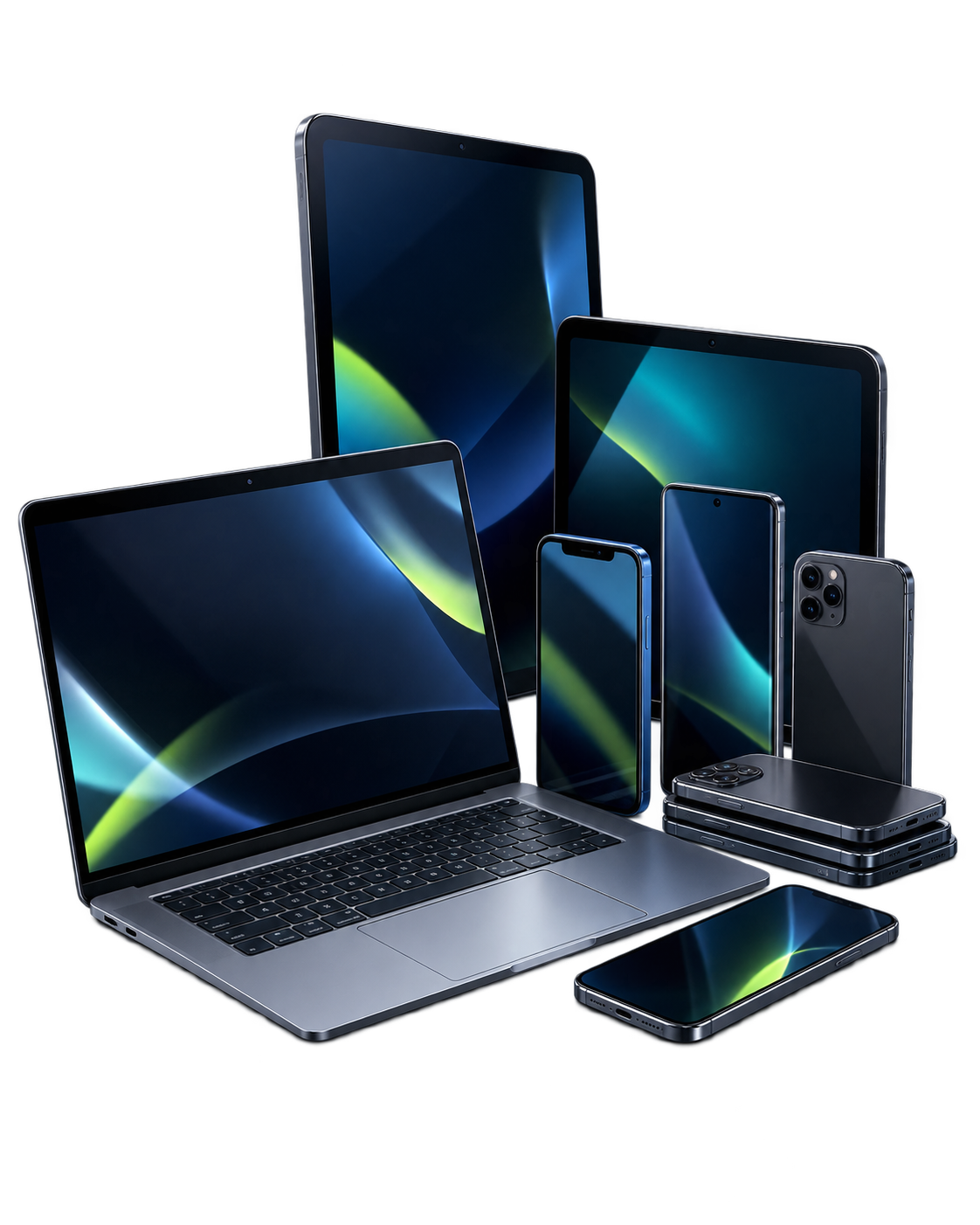 Business phones, tablets and laptops
